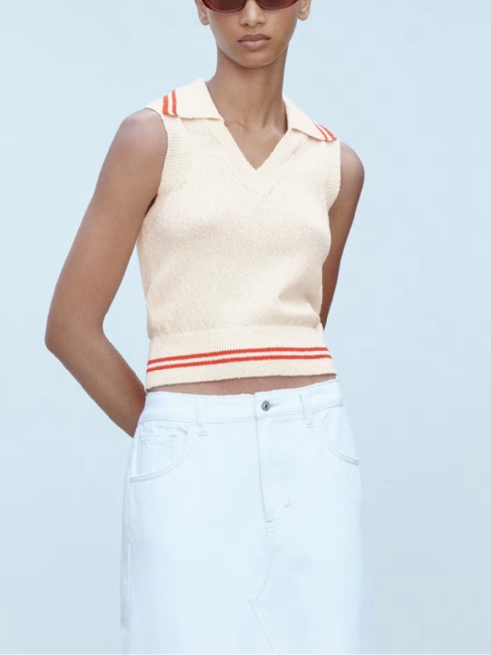 Mango Striped Knitted Vest - Picture 2 of 13